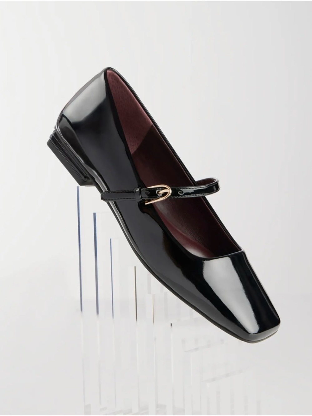 Franco Sarto Tinsley Square Toe Black Patent Mary Jane Flats - Picture 10 of 10